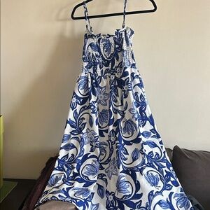 Blue and White Floral Sundress